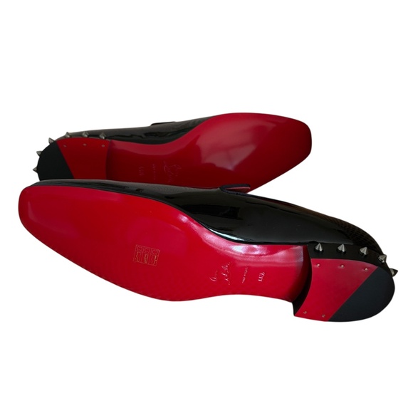 Christian Louboutin Marquees Flat Black Patent Leather Dress Loafer Shoe sz 44.5 - Picture 3 of 15